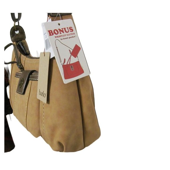 Zip Closure Hobo Crossbody Bag with Wristlet by Bolo - New - Picture 9 of 13